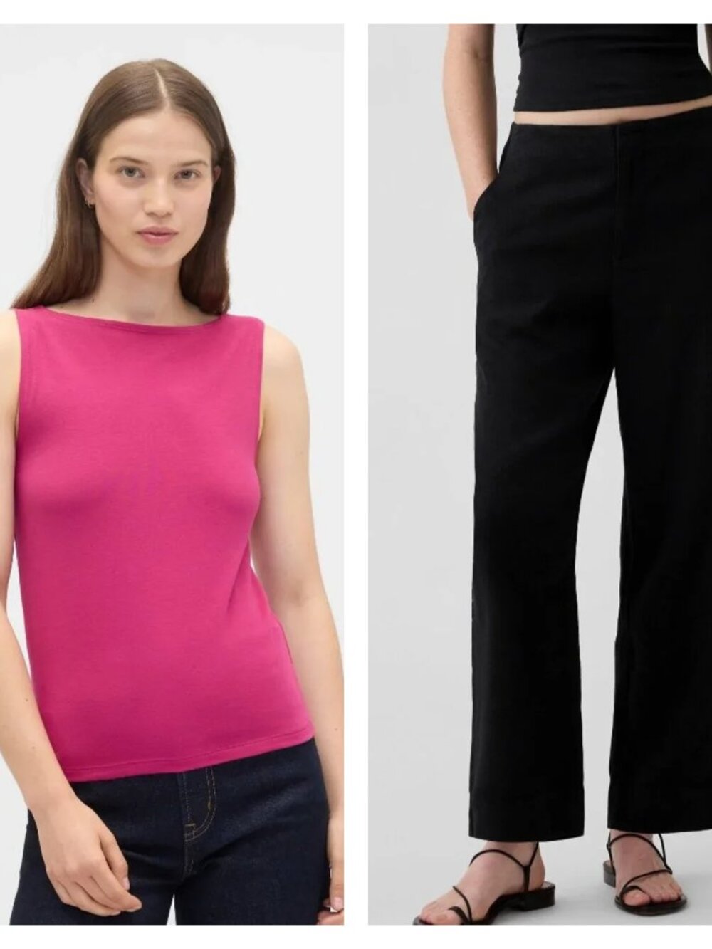 BUNDLE-Gap Women's 00 Petite Linen-Blend Crop Pants & XS Boatneck 60% off Retail